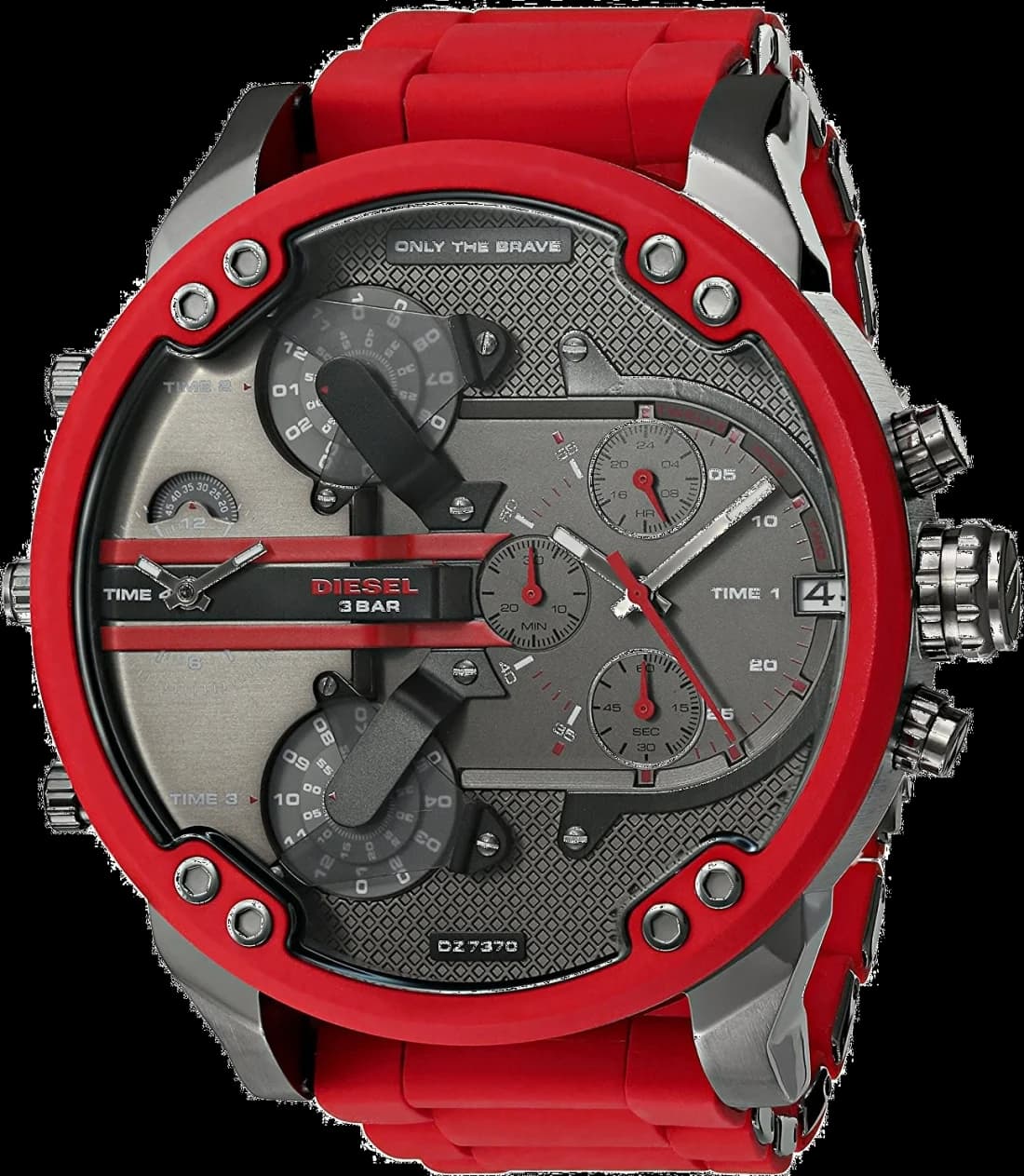 Diesel DZ7370 vue de côté, bracelet acier