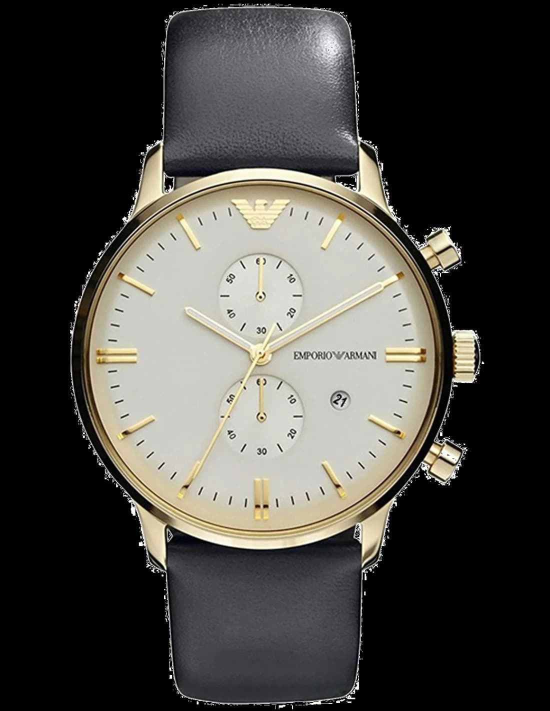 Emporio Armani AR0386 vue de côté, bracelet cuir