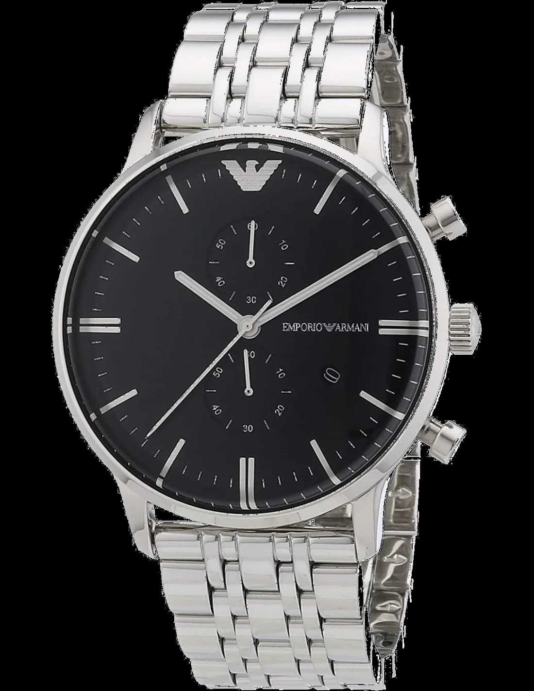 Emporio Armani AR0389 vue de côté, bracelet acier