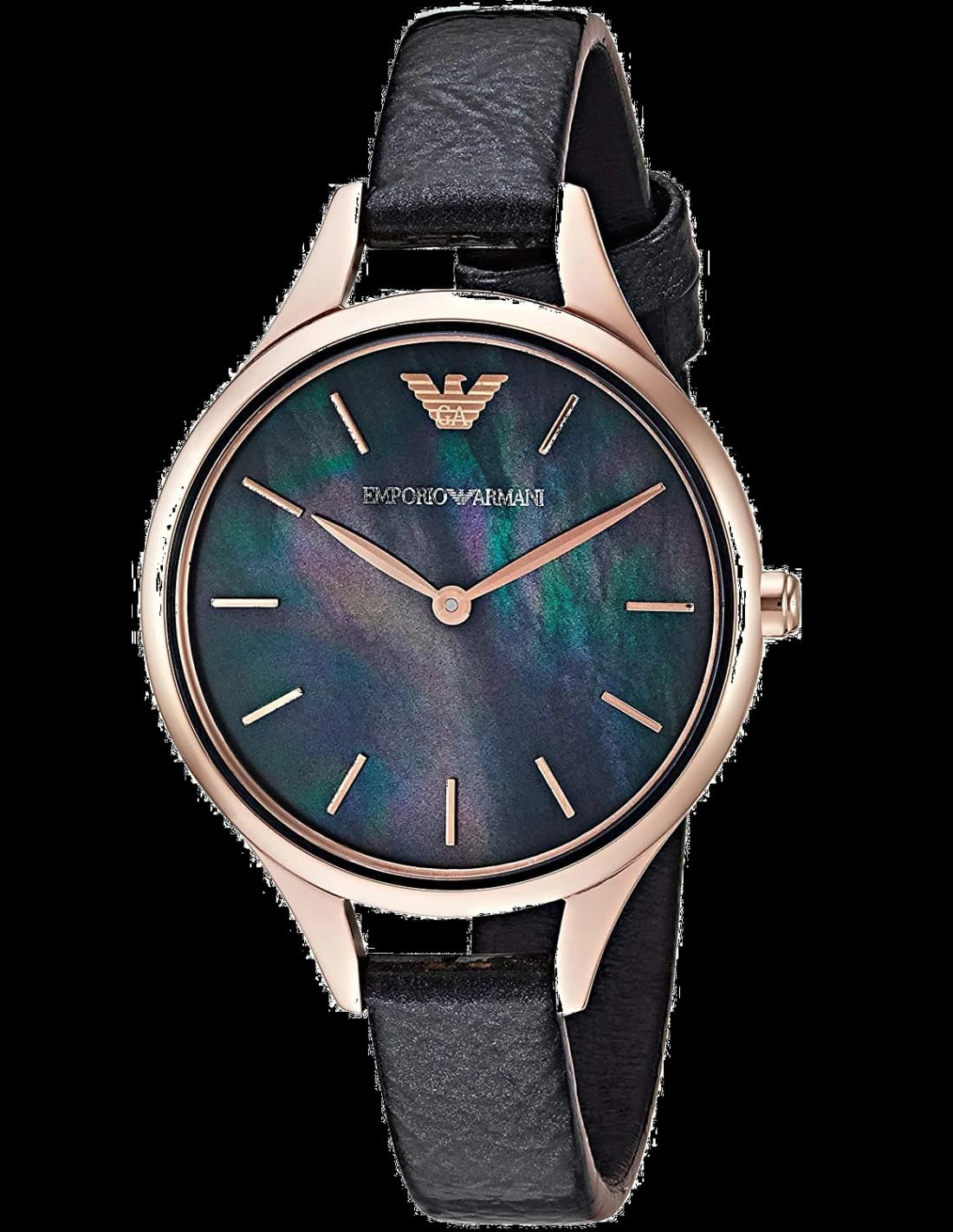 Emporio Armani AR11056 vue de côté, bracelet cuir