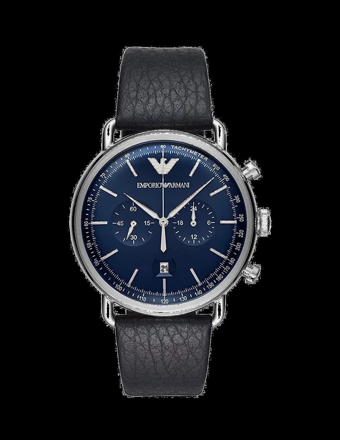 Emporio Armani AR11105 vue de côté, bracelet cuir
