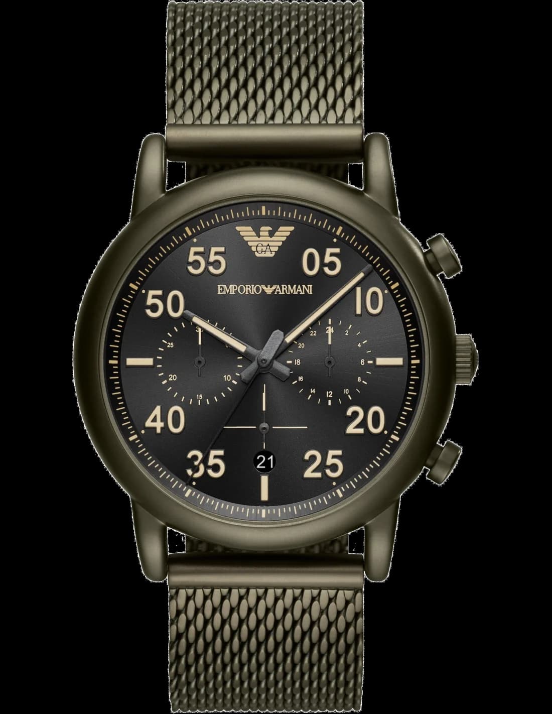 Emporio Armani AR11115 vue de côté, bracelet acier
