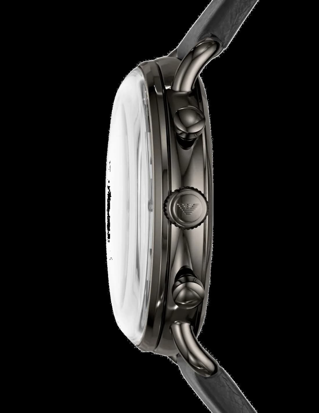 Gros plan sur le cadran gris de la Emporio Armani AR11168