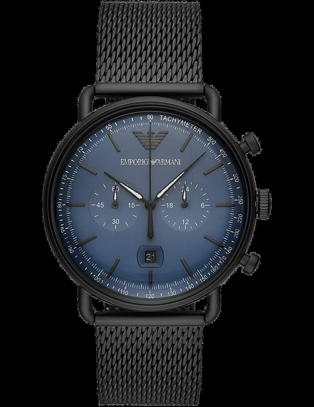 Emporio Armani AR11201 vue de côté, bracelet acier