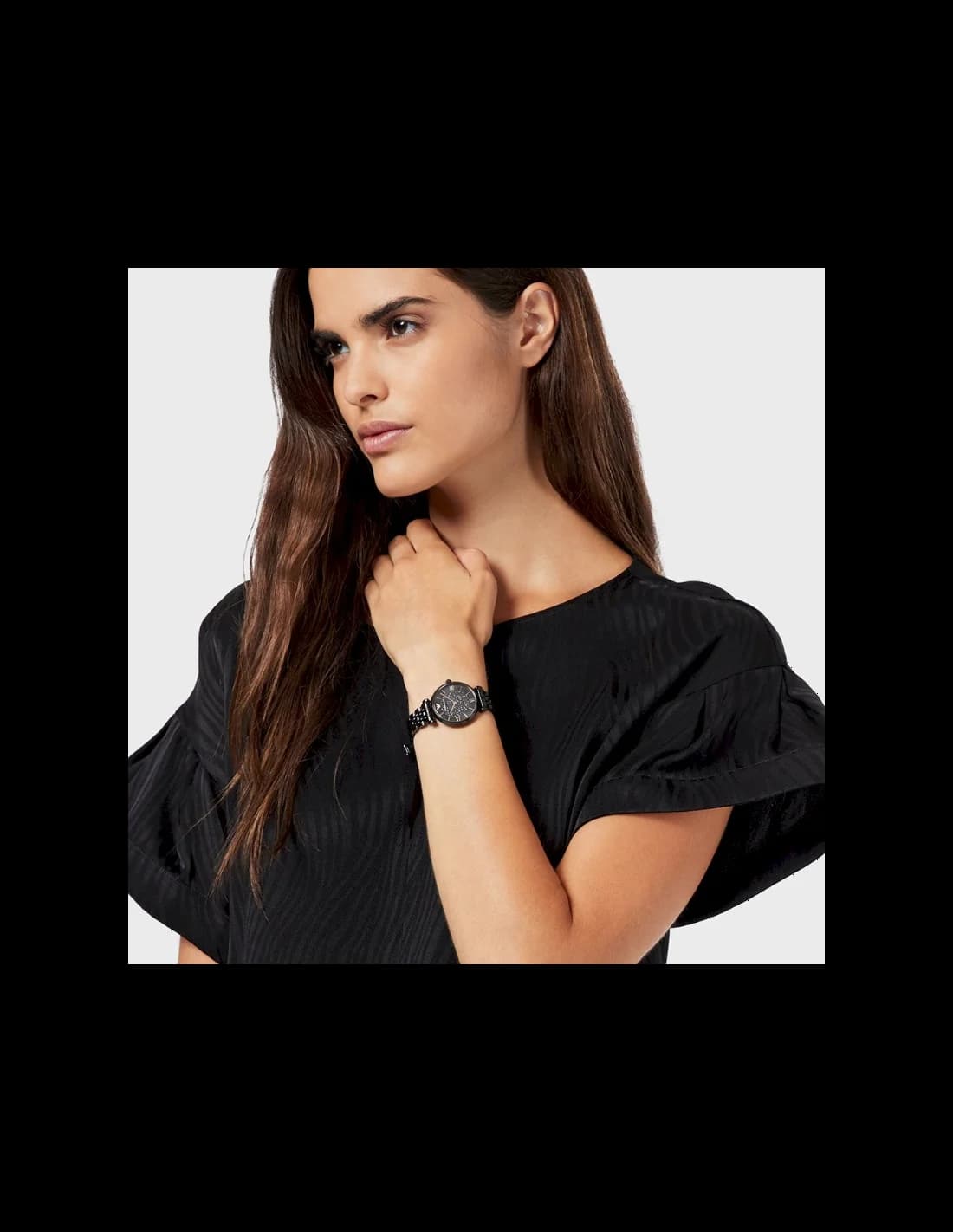 Emporio Armani AR11245 Black Milanese Mesh Steel Watch vue 5