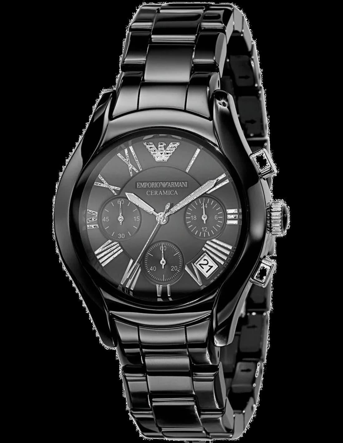 Montre Homme Emporio Armani Ceramica AR1401 en céramique noire vue 2