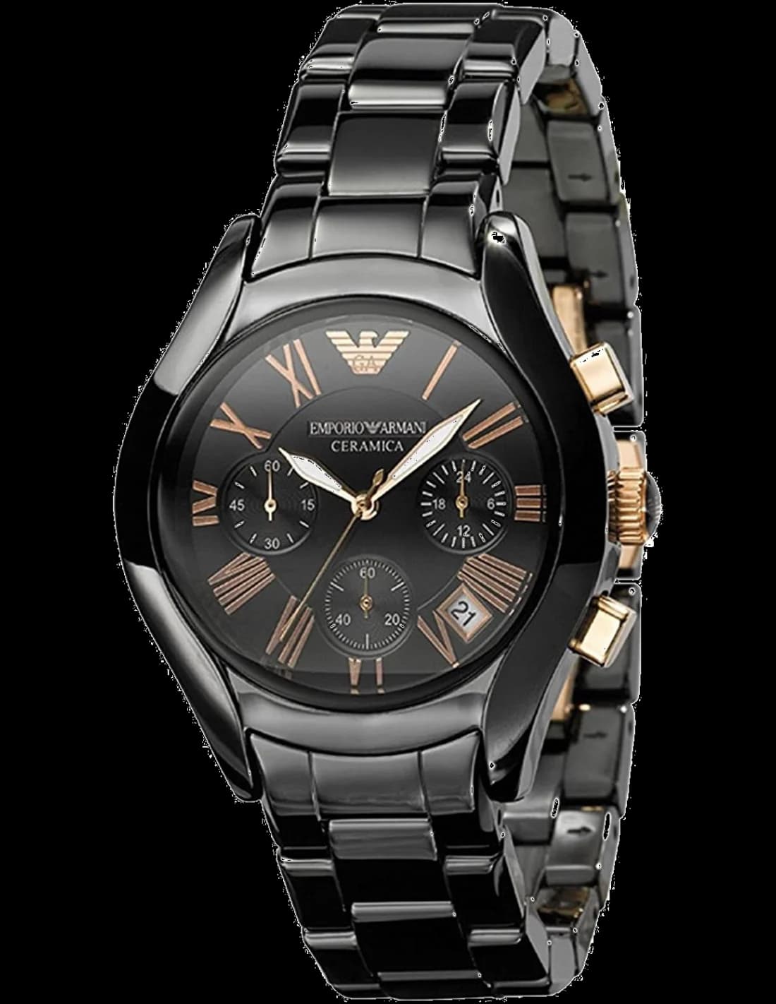 Emporio Armani AR1411 vue de côté, bracelet céramique