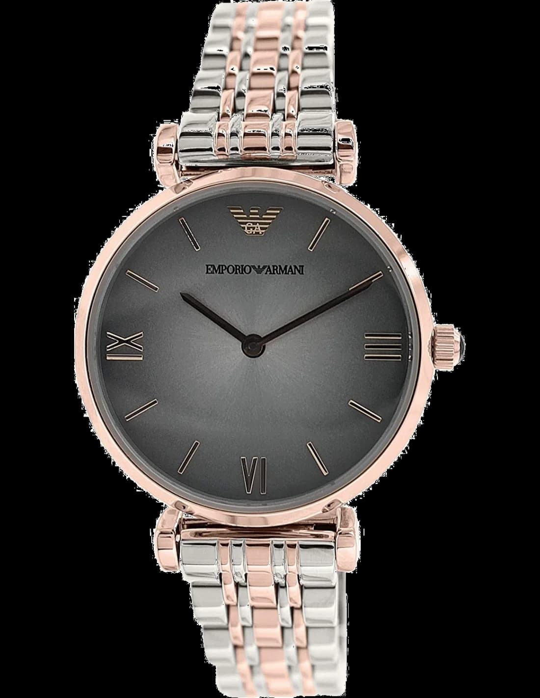 Emporio Armani AR1725 Bicolour Silver and Rose Gold Stainless Steel Women's Watch vue 2