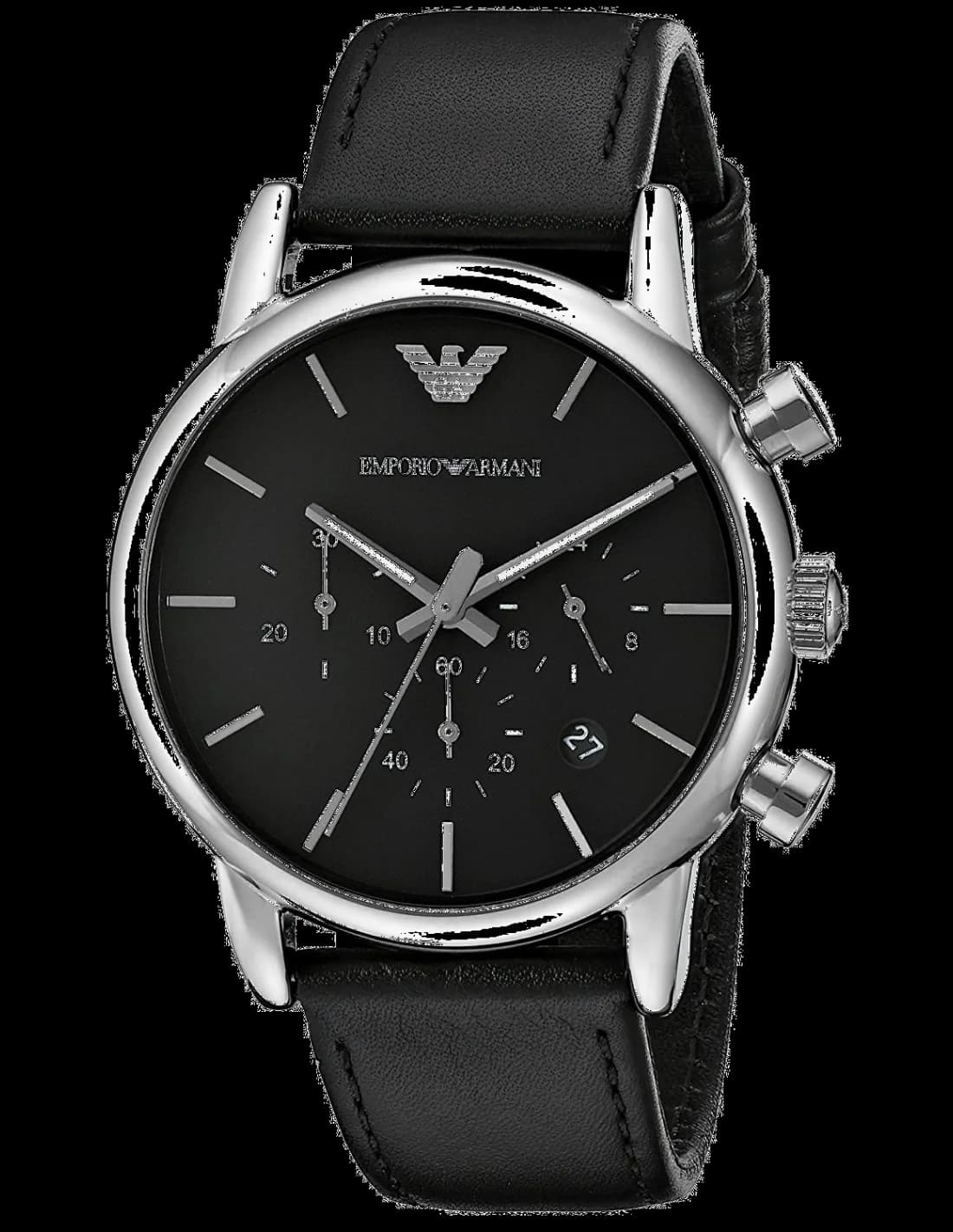 Emporio Armani AR1733 vue de côté, bracelet cuir