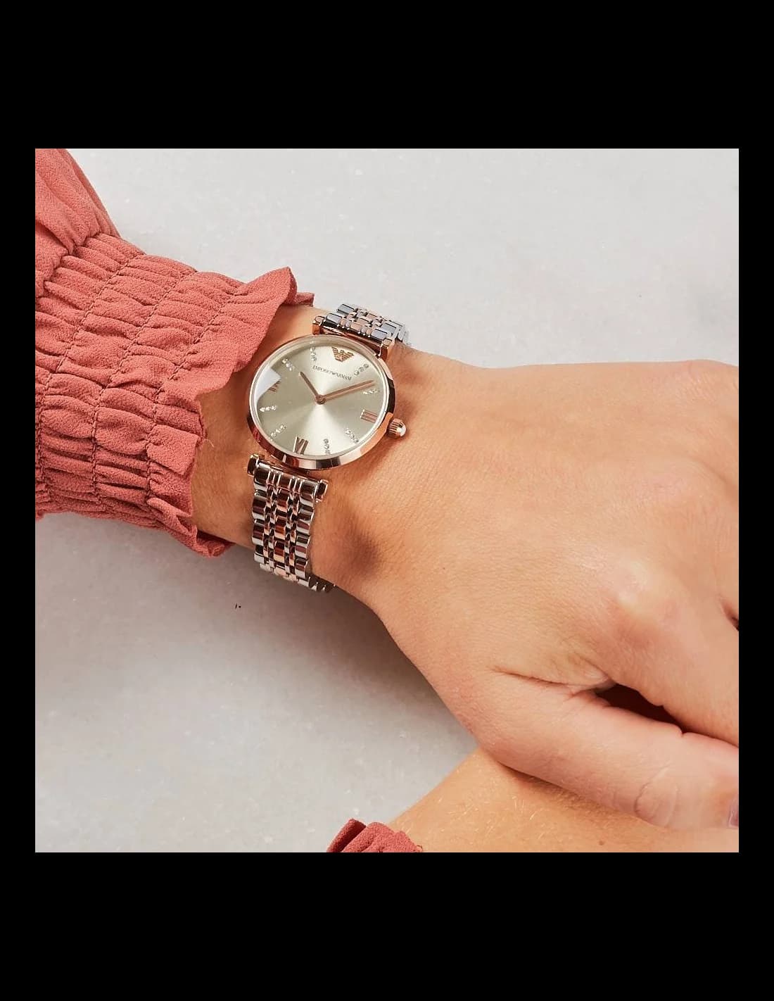 Montre Emporio Armani AR1840 en Acier Bi-ton et Index Strass vue 5