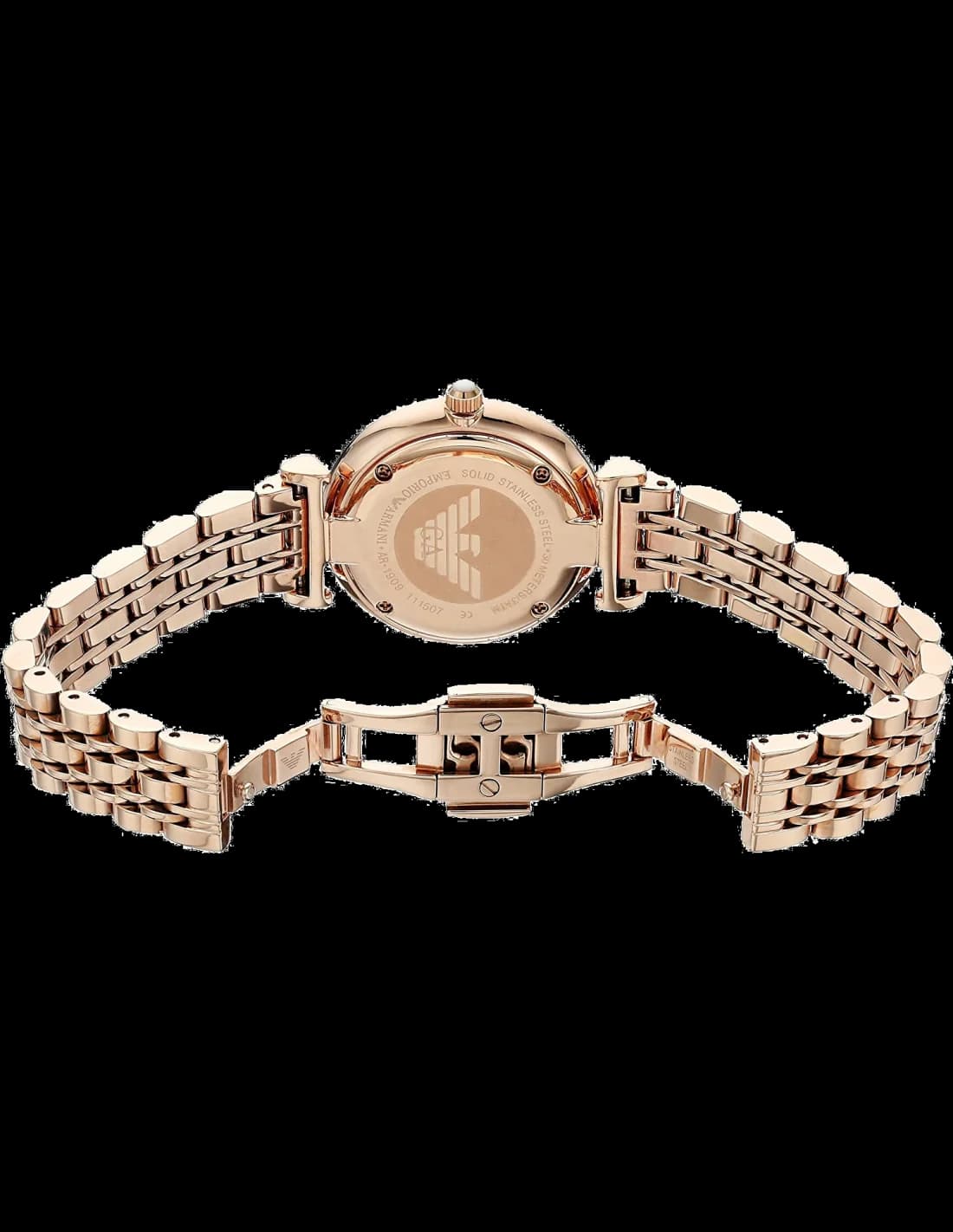 Emporio Armani AR1909 côté fond de boîtier or rose