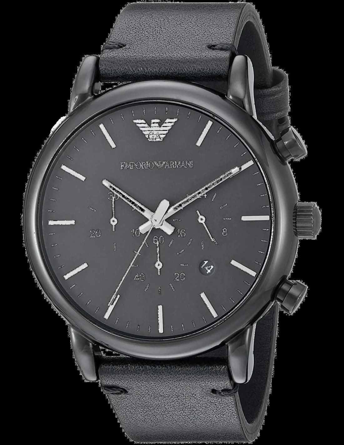 Emporio Armani AR1918 vue de côté, bracelet cuir