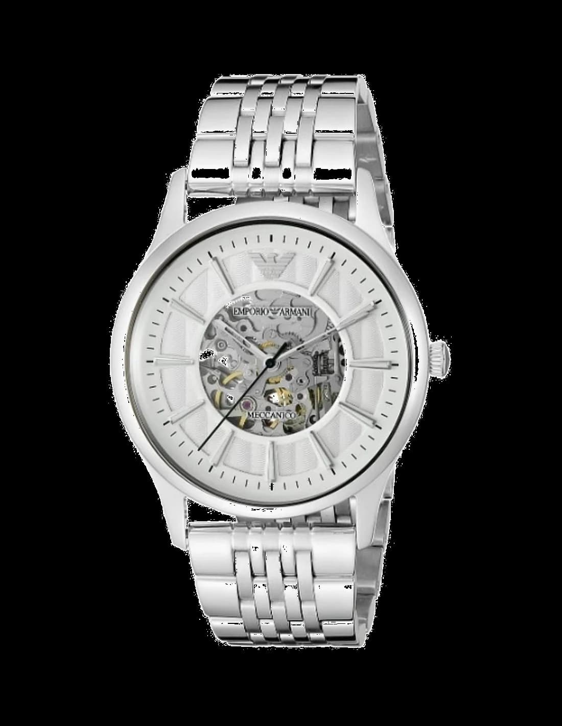 Montre Emporio Armani AR1945 Meccanico Cadran Squelette Argent vue 2