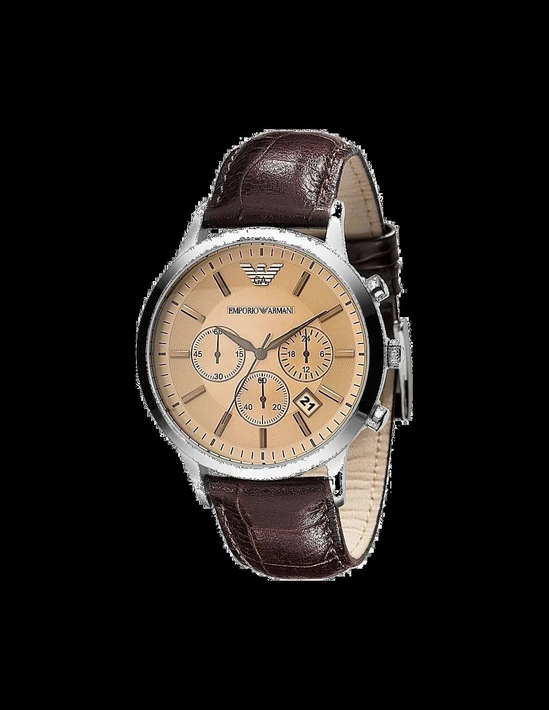Emporio Armani AR2433 vue de côté, bracelet cuir