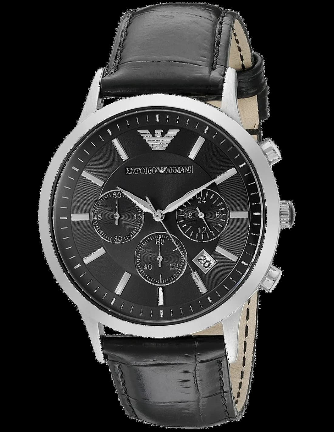Emporio Armani AR2447 vue de côté, bracelet cuir