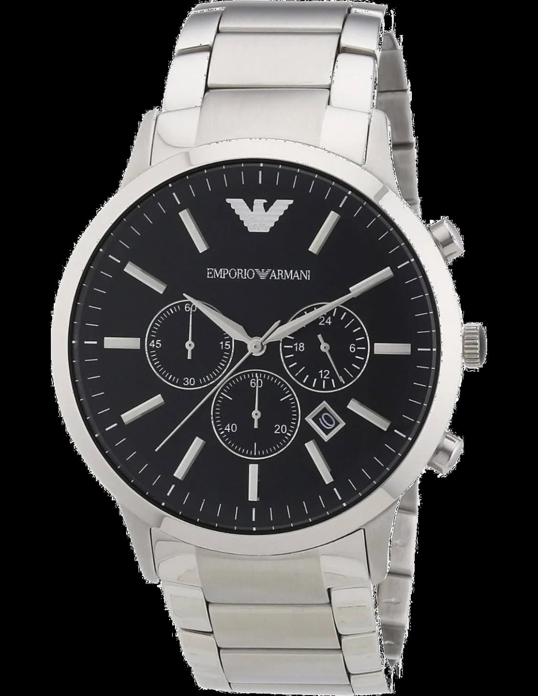 Emporio Armani AR2460 vue de côté, bracelet acier