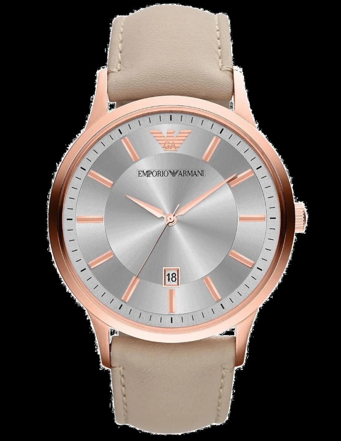 Emporio Armani AR2464 Chronograph Stainless Steel and Leather Men's Watch vue 2