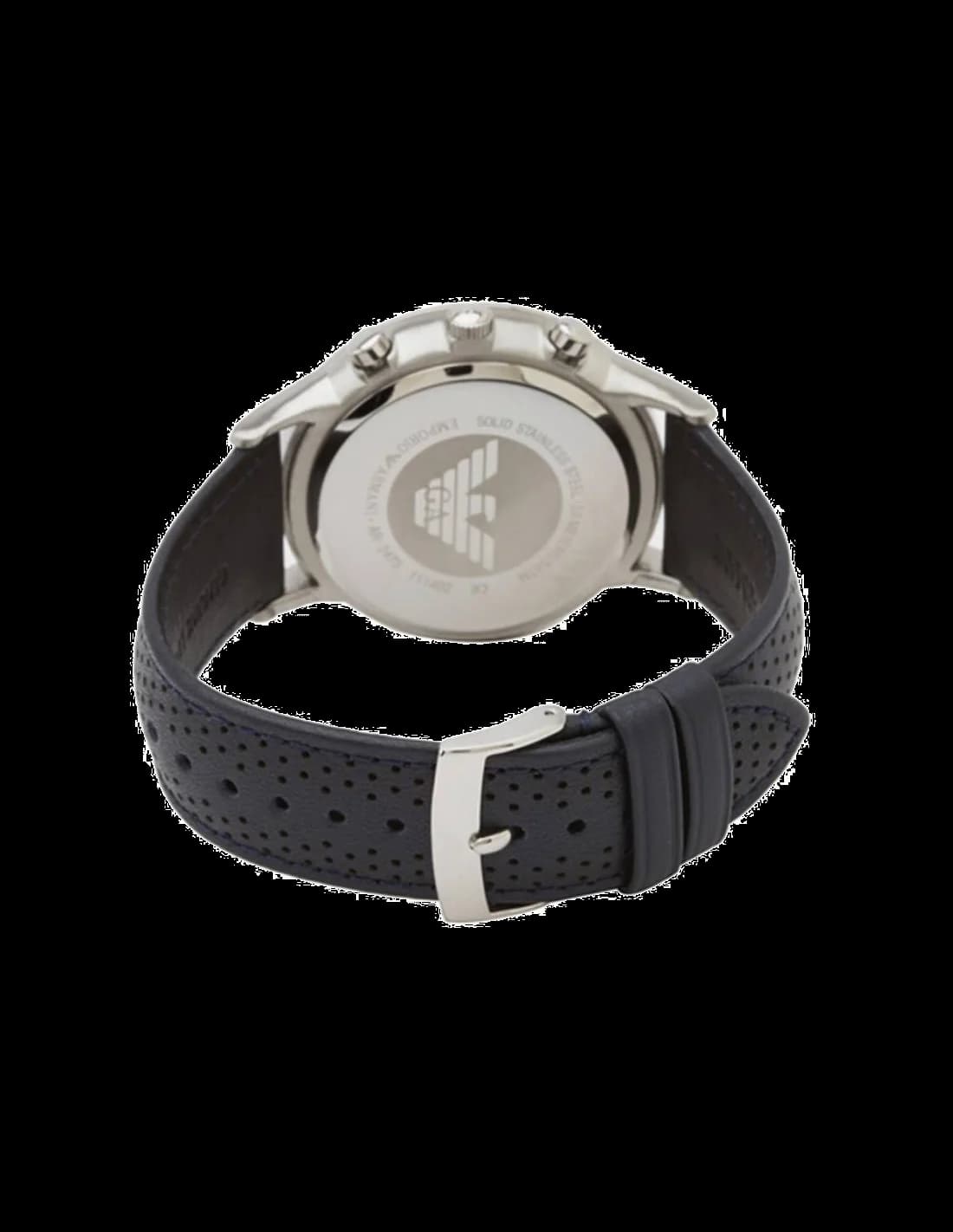 Emporio Armani Classic AR2473 Perforated Blue Leather Strap Men's Watch vue 4