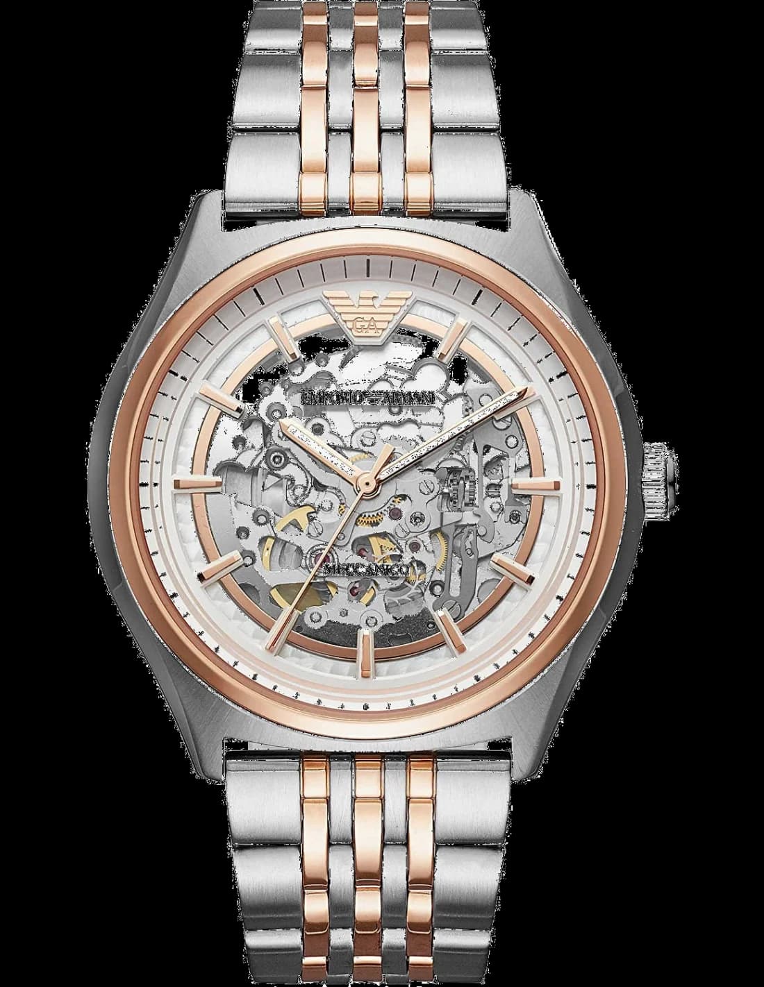 Emporio Armani AR60002 vue de côté, bracelet acier
