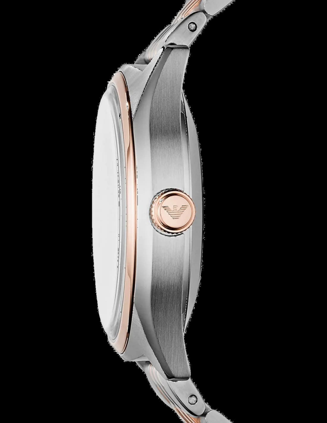 Gros plan sur le cadran argent de la Emporio Armani AR60002