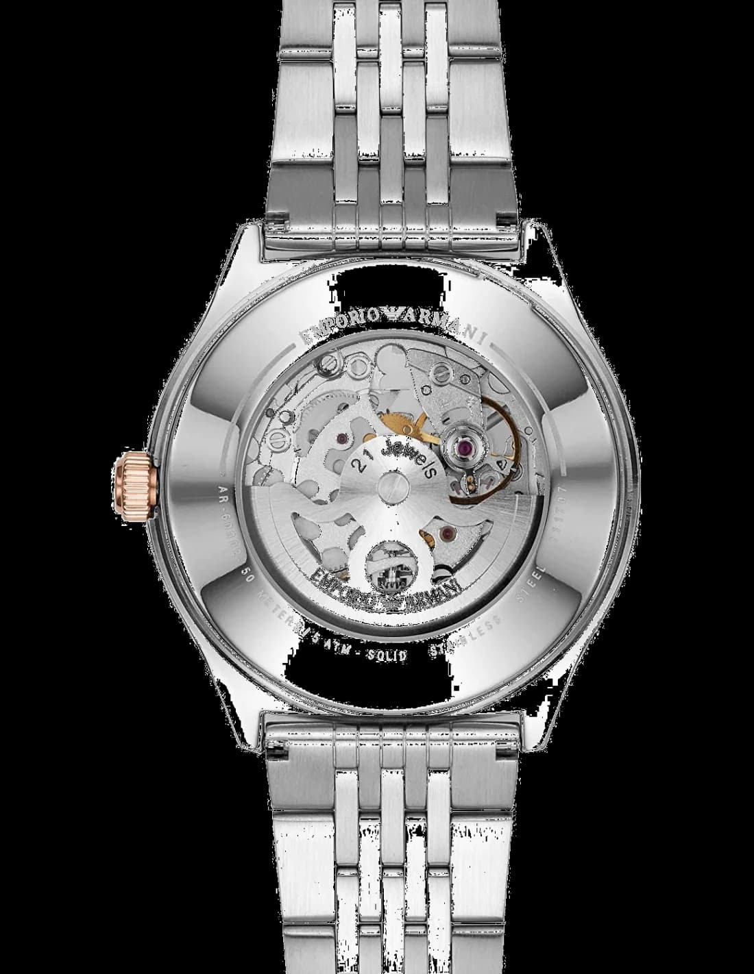 Emporio Armani AR60002 côté fond de boîtier argent