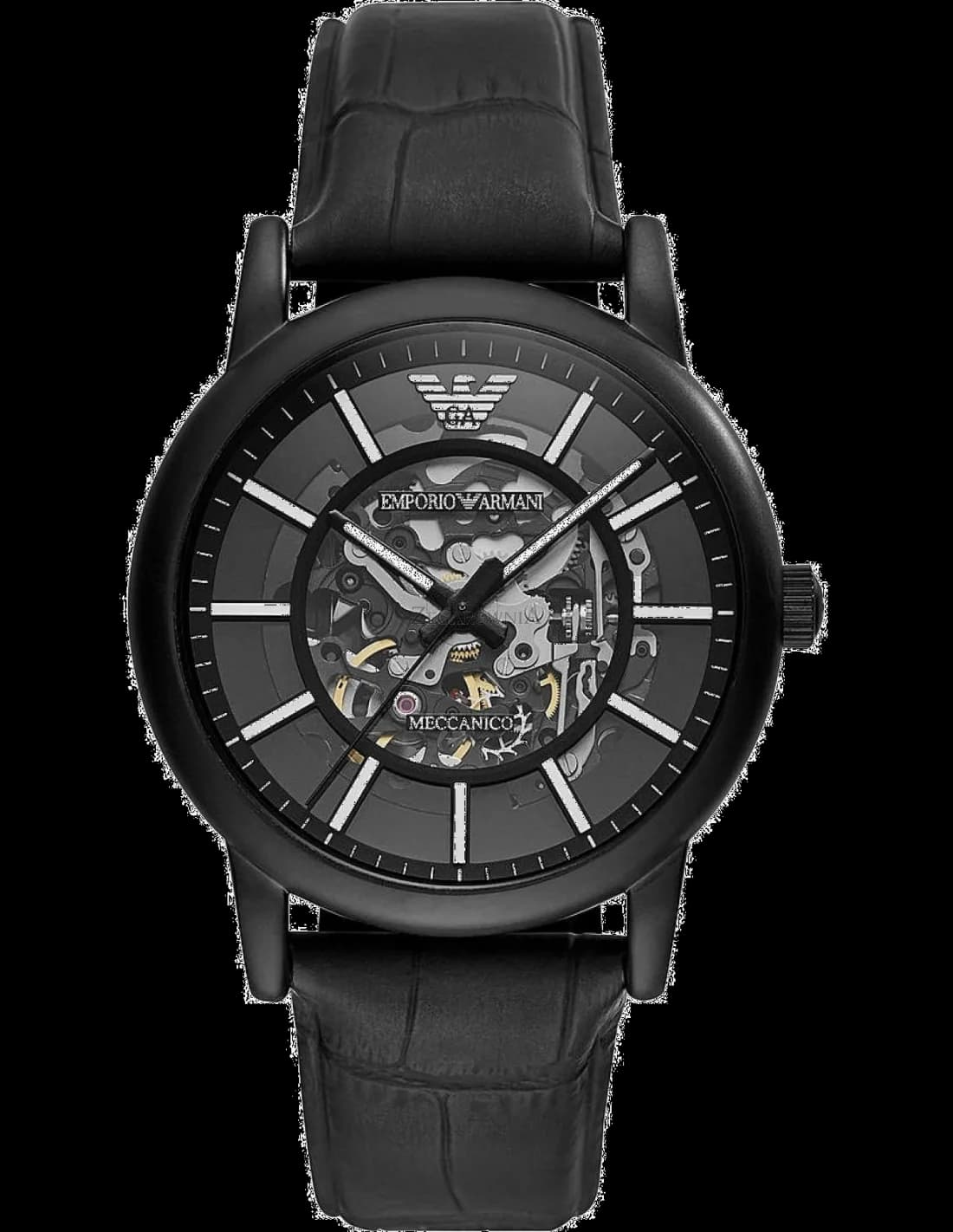 Emporio Armani AR60008 vue de côté, bracelet cuir