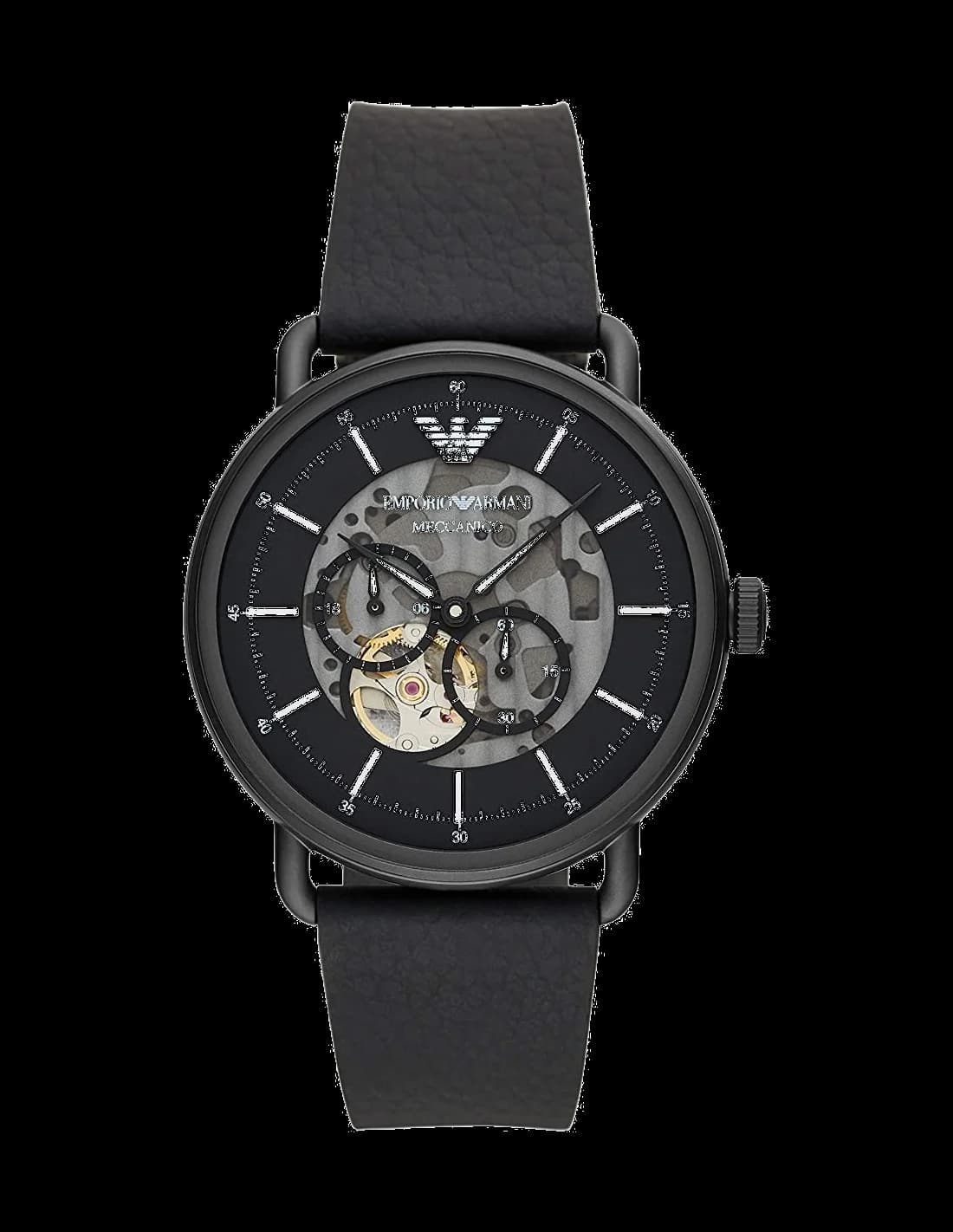 Emporio Armani AR60028 vue de côté, bracelet cuir