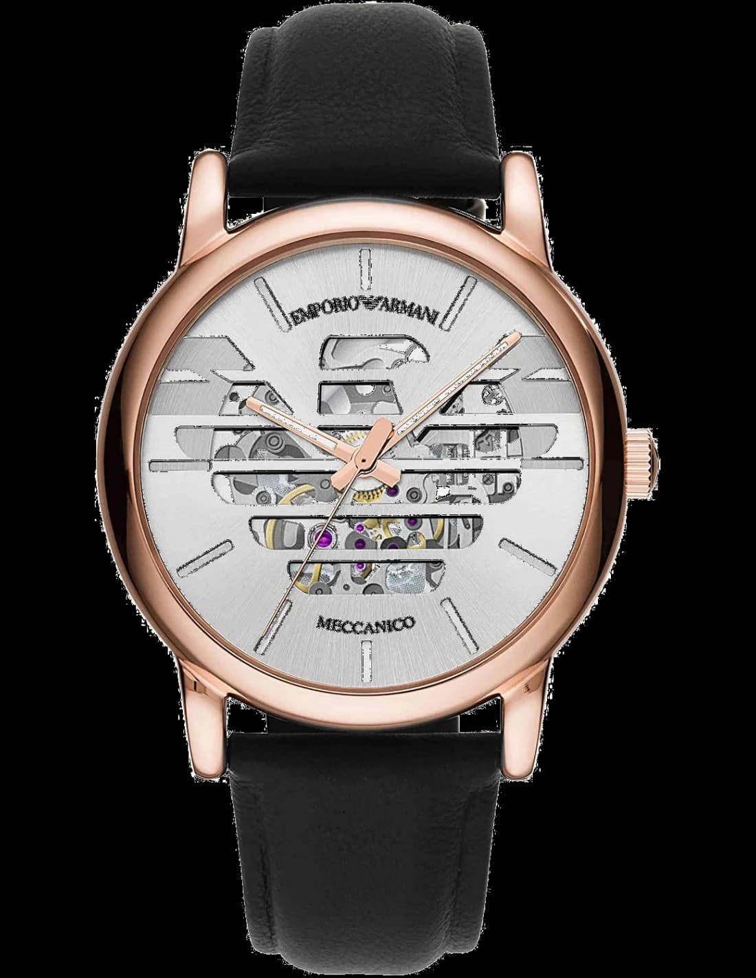 Emporio Armani AR60031 vue de côté, bracelet cuir