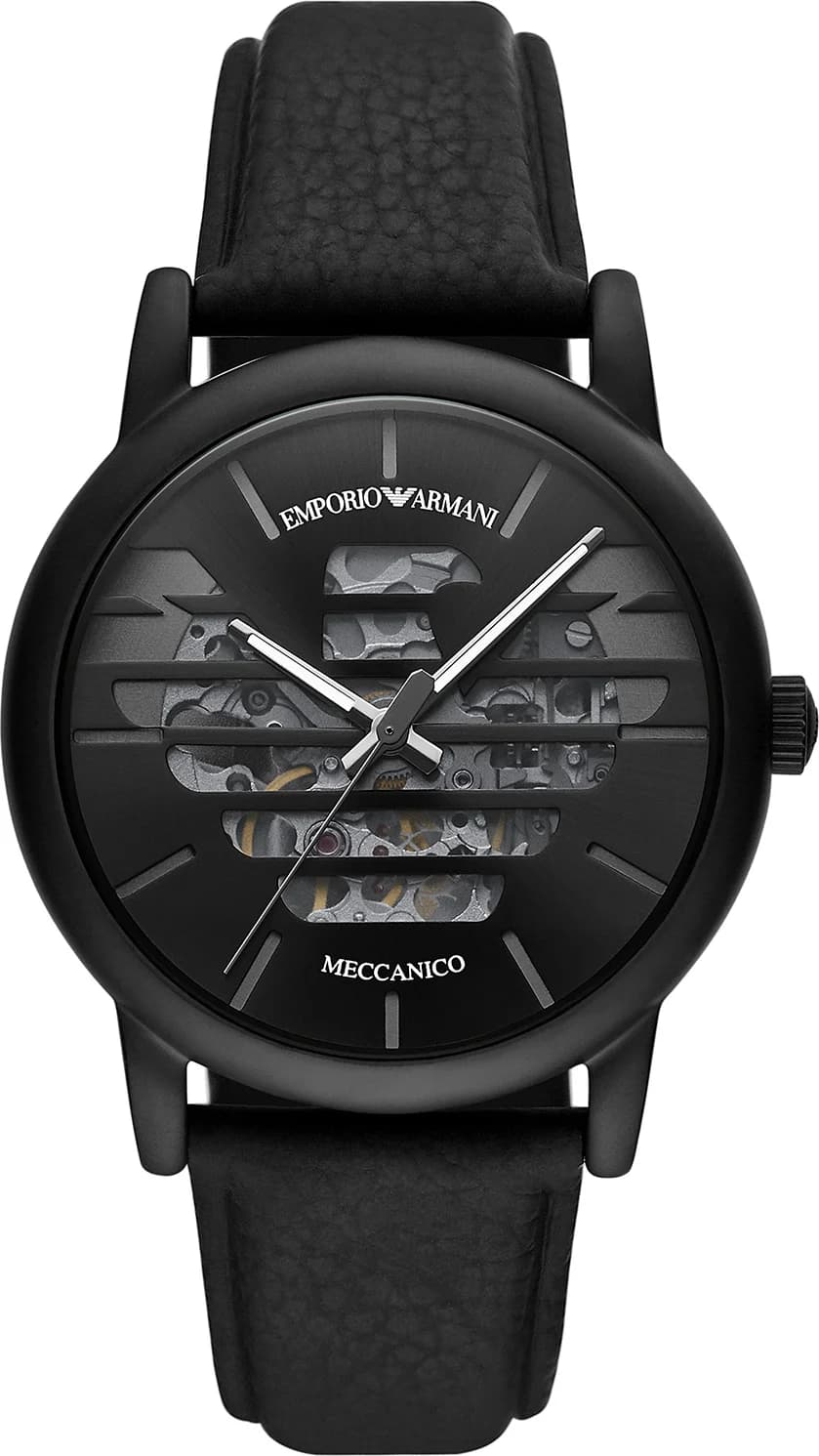Emporio Armani AR60032 vue de côté, bracelet cuir