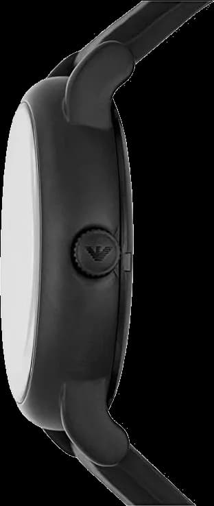 Gros plan sur le cadran noir de la Emporio Armani AR60032