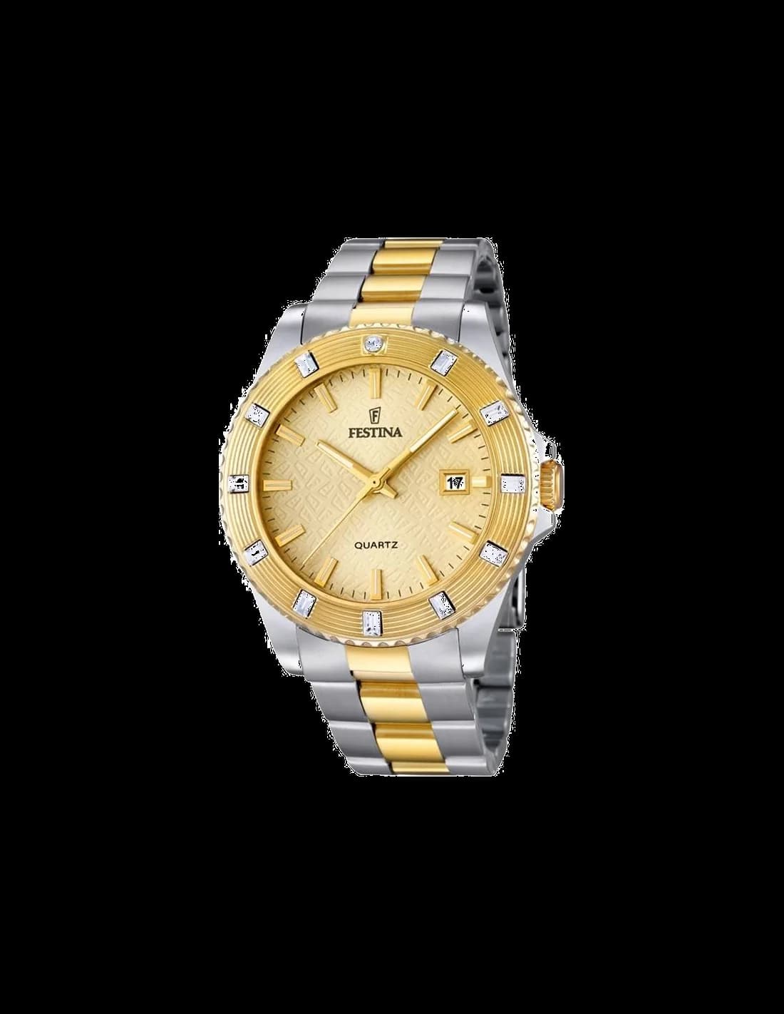 Montre Femme Festina F16688/2 Acier Bicolore et Pierres Zircon vue 2