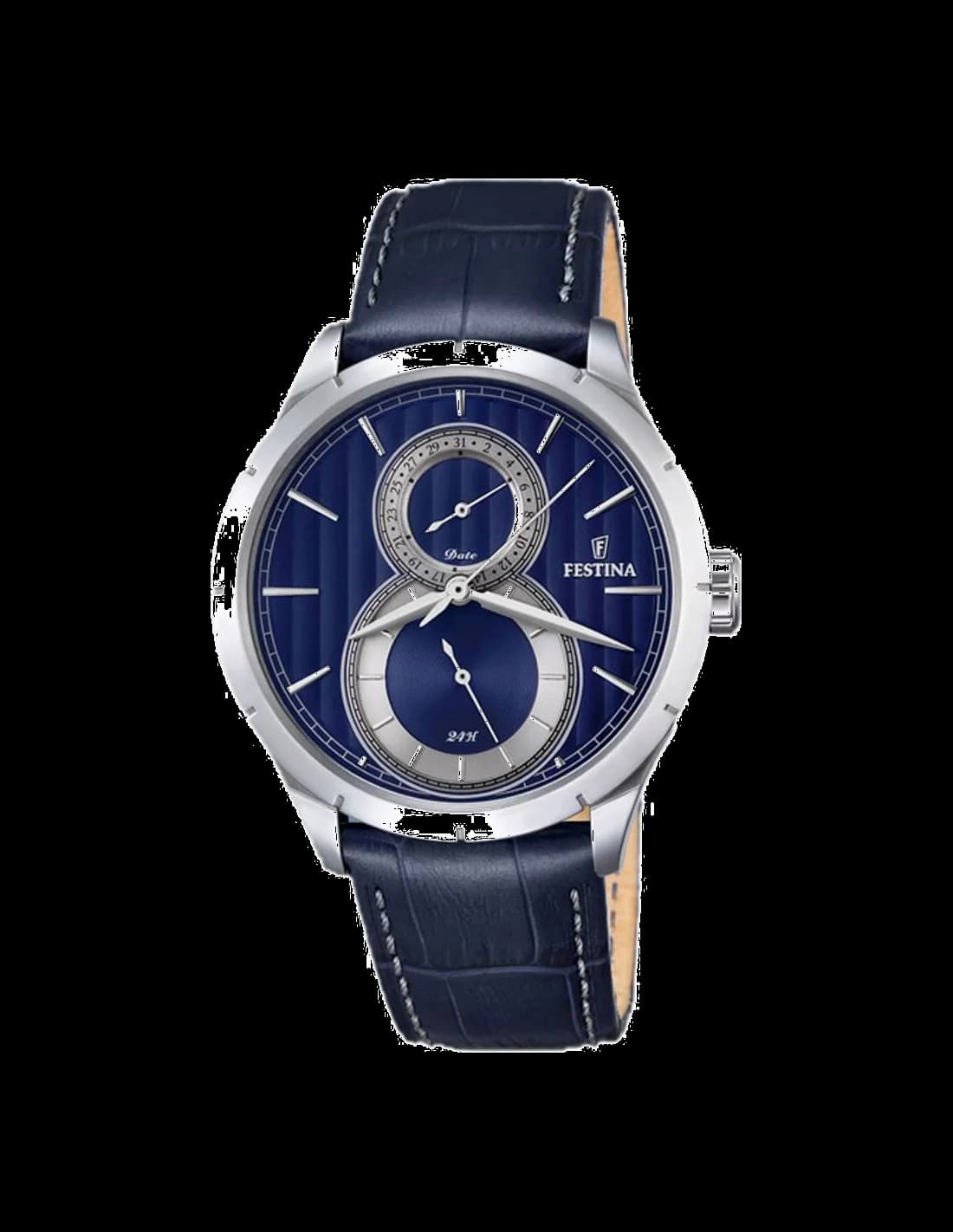 Festina F16892/3 Blue Dial and Leather Strap Watch vue 2