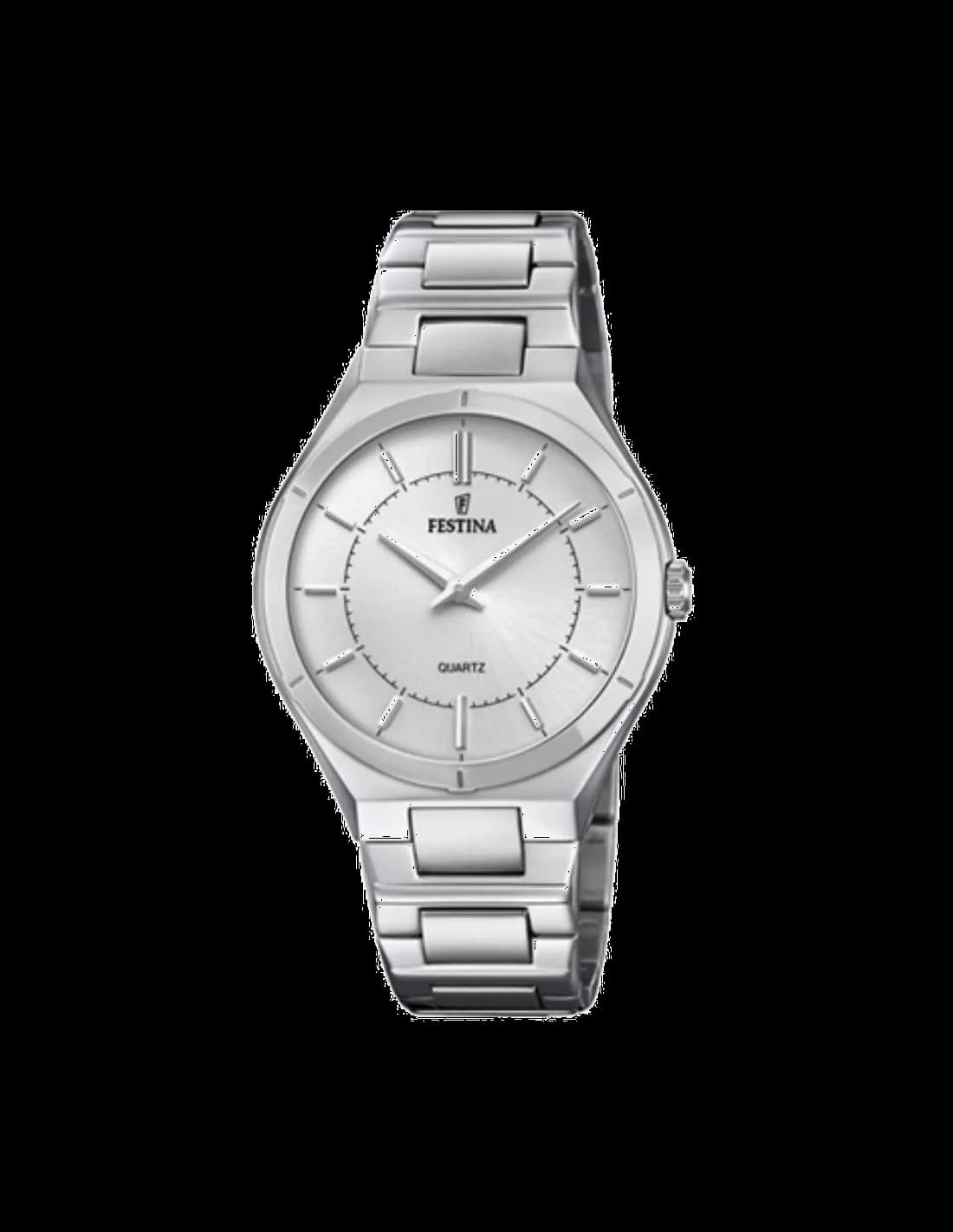 Festina F20244/1 White Dial and Black Leather Strap Men's Watch vue 2
