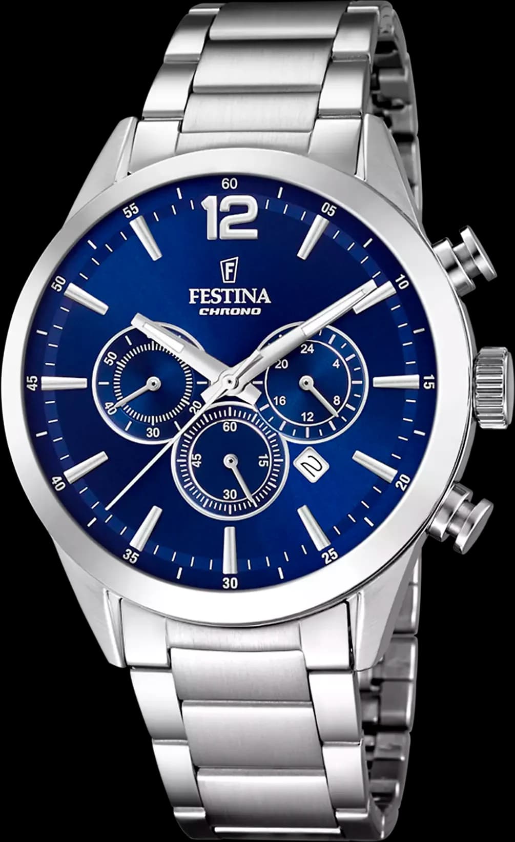 Festina F20343/7 vue de côté, bracelet acier