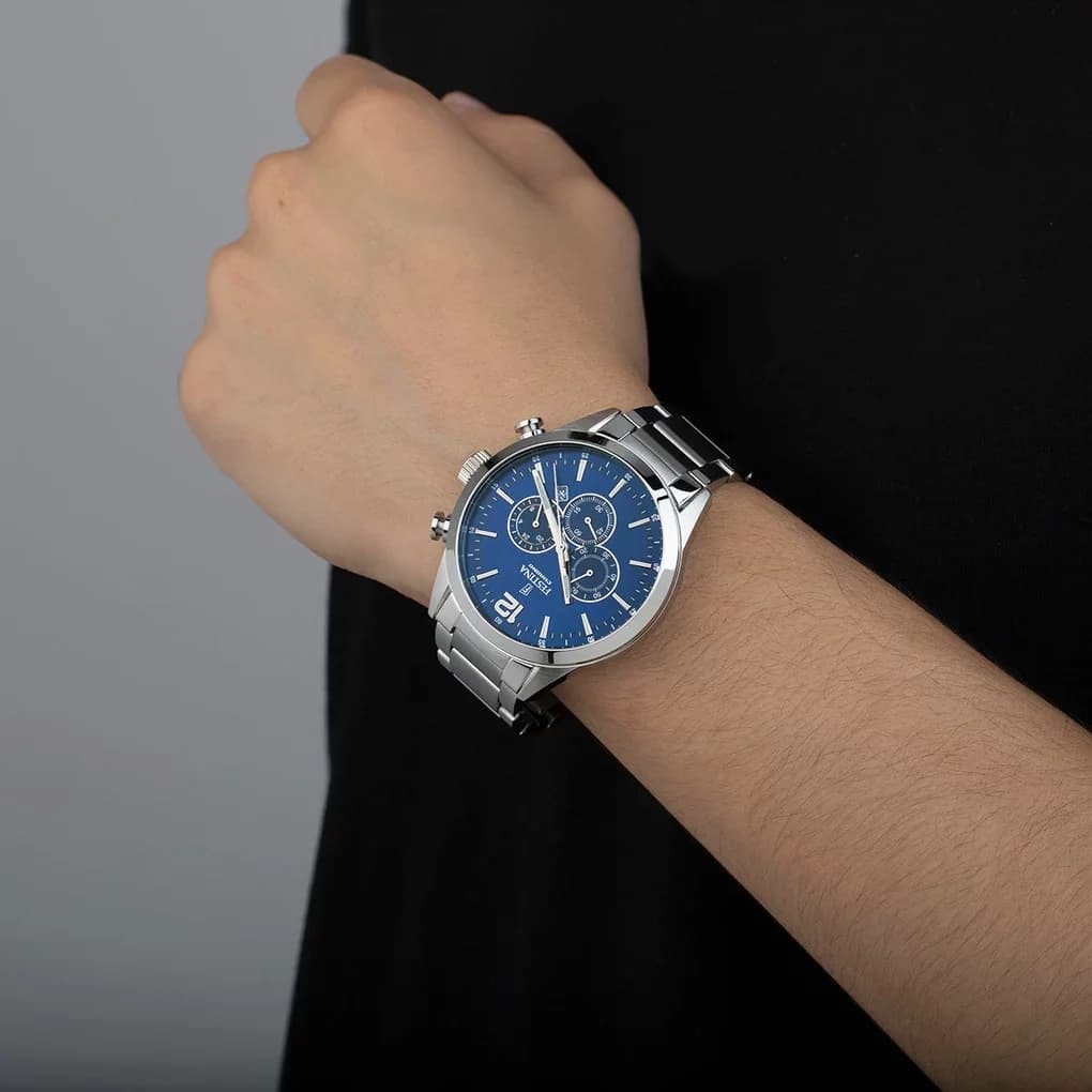 Montre Homme Festina F20343/7 Acier Argenté et Cadran Bleu Multifonctions vue 4