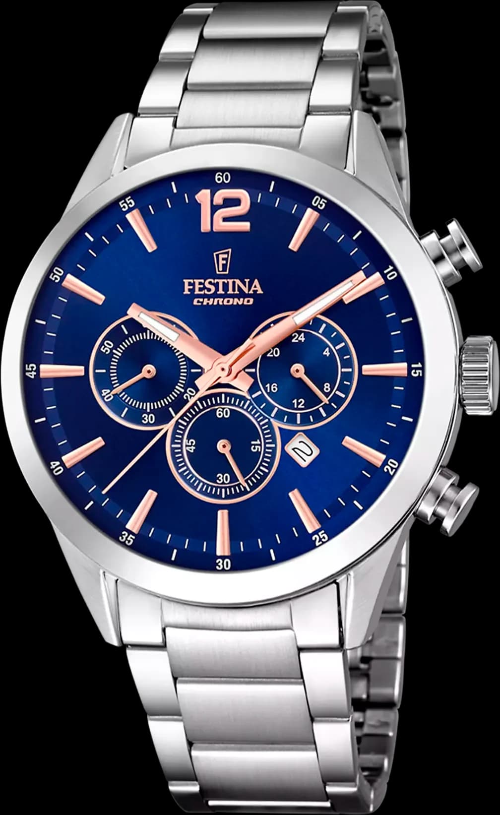 Festina F20343/9 vue de côté, bracelet acier