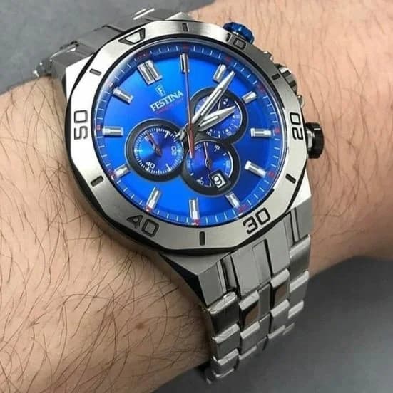 Festina F20448/2 Chronograph Sport Men's Watch in Steel with Blue Dial vue 4