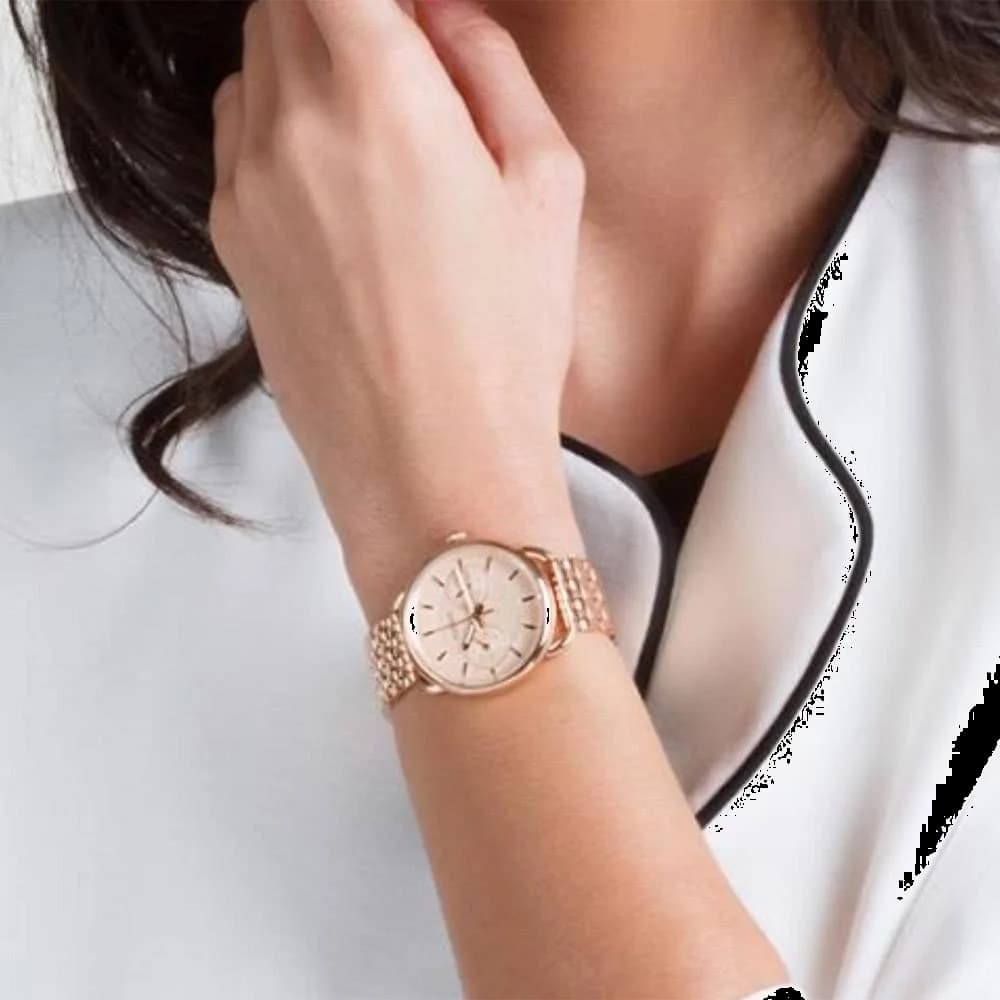 Montre Femme Fossil ES3713 Maillons Fins Or Rose vue 4