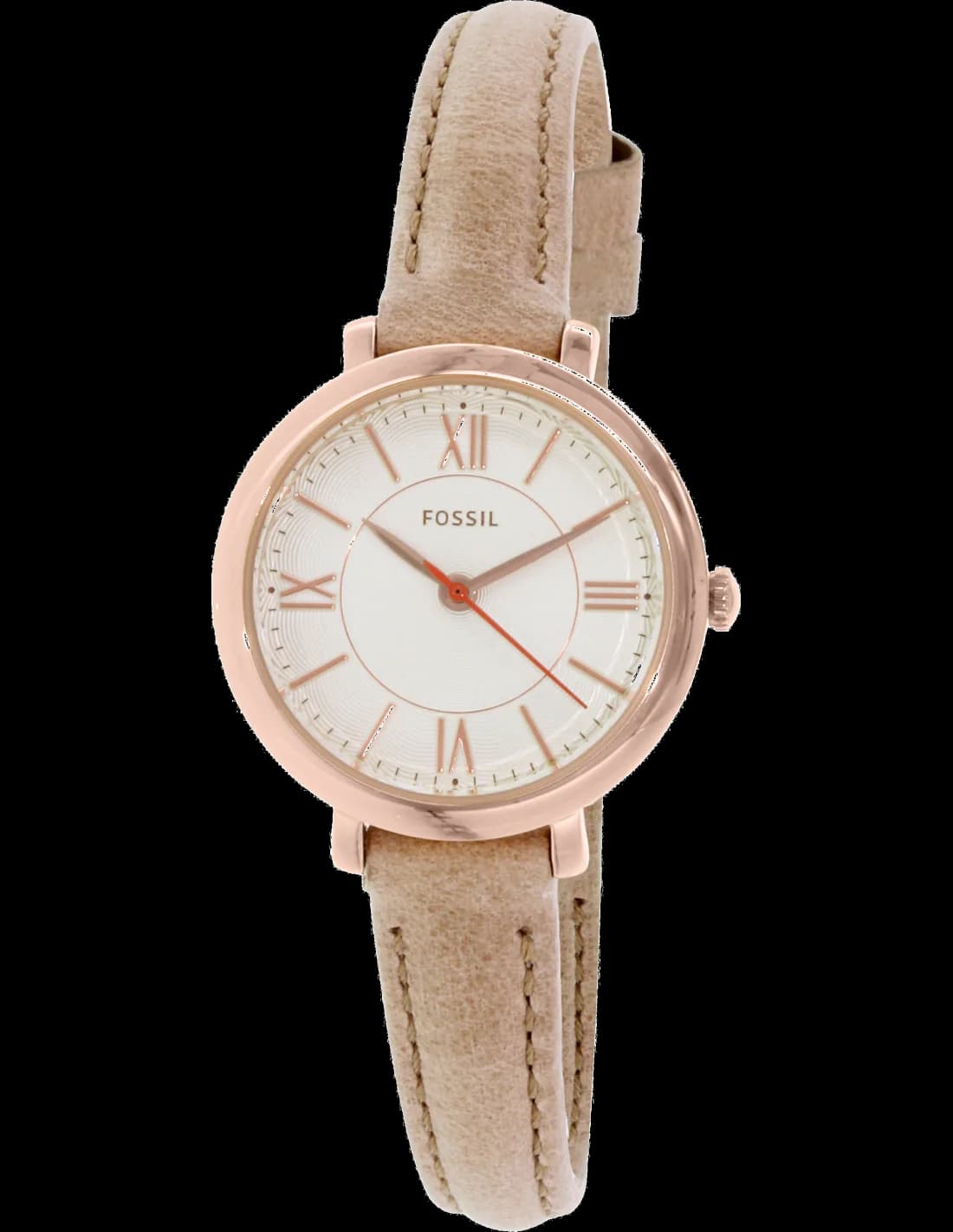 Fossil ES3802 Jacqueline Beige Leather Strap Women's Watch vue 2