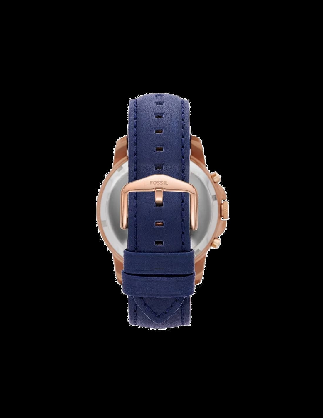 Gros plan sur le cadran bleu de la Fossil FS4835
