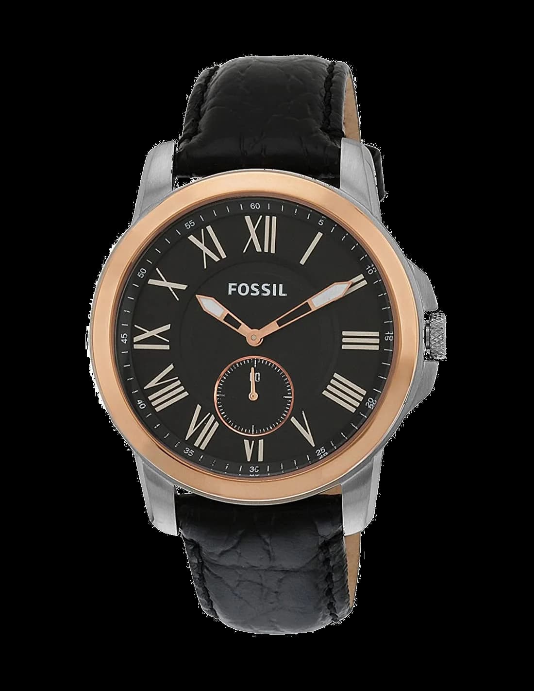 Fossil FS4943 vue de côté, bracelet cuir