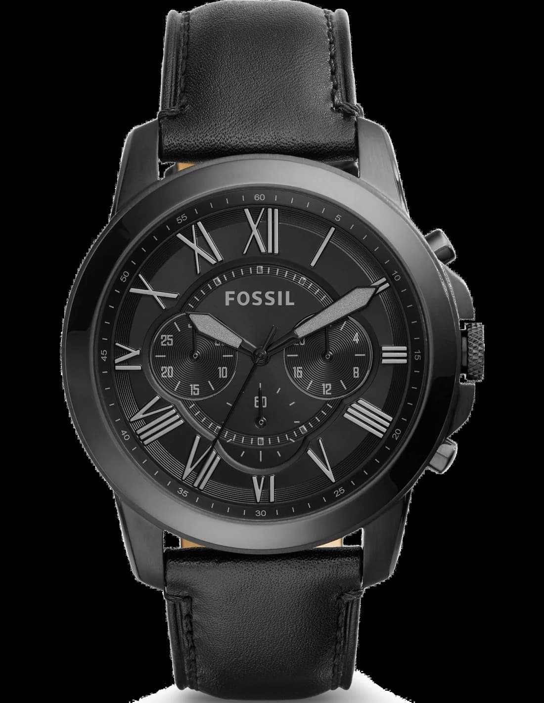 Fossil FS5132 vue de côté, bracelet cuir