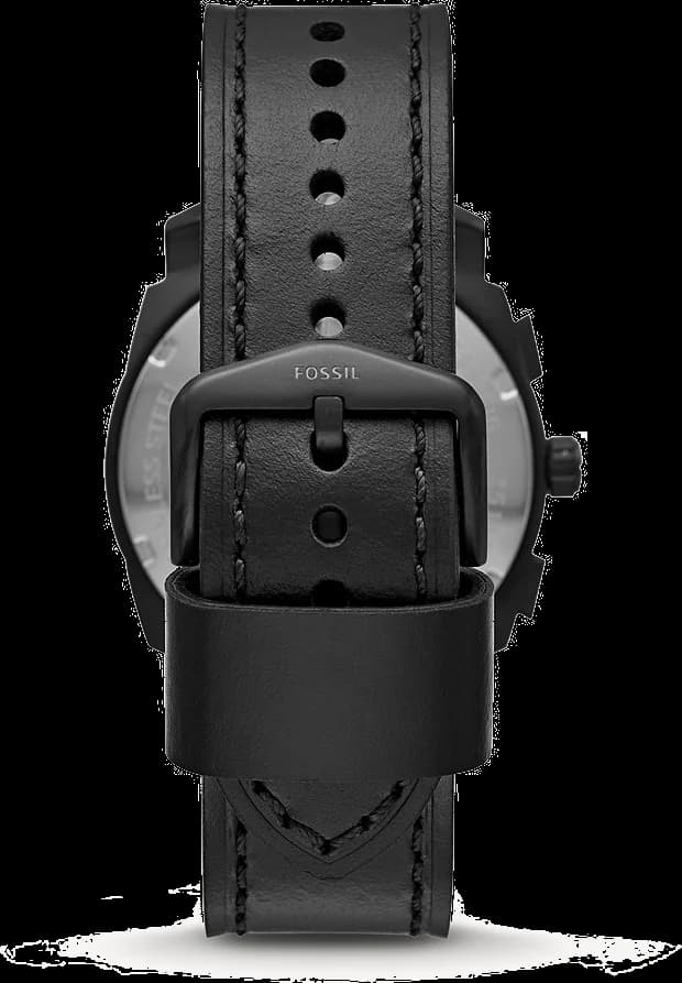 Gros plan sur le cadran marron de la Fossil FS5586