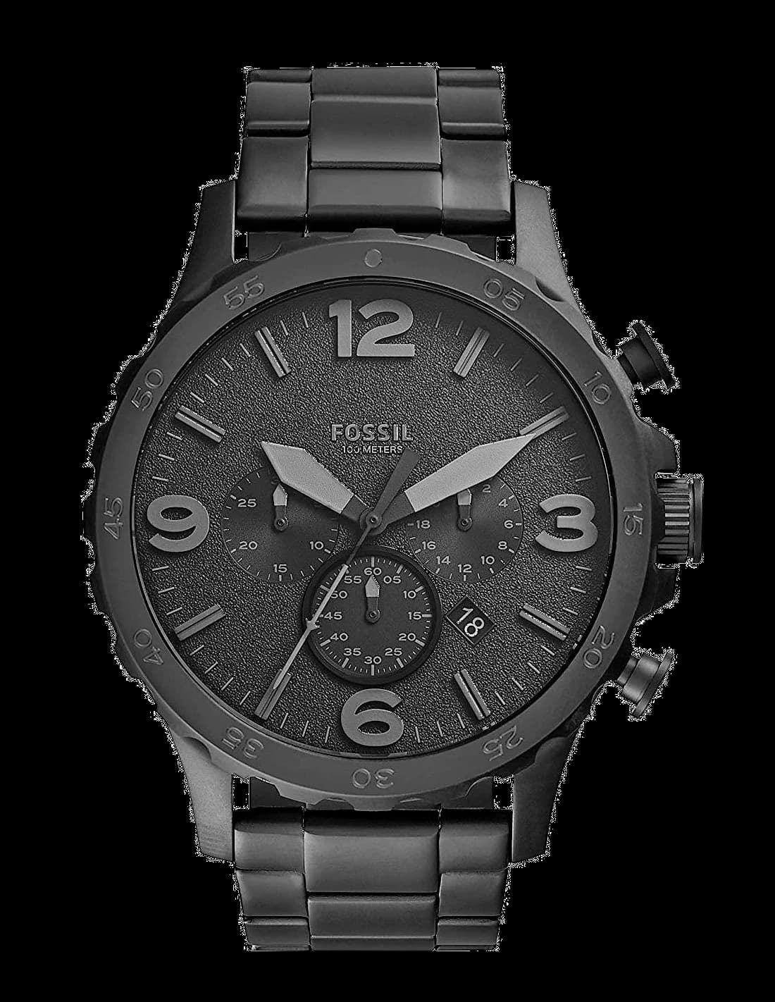 Fossil JR1401 vue de côté, bracelet acier
