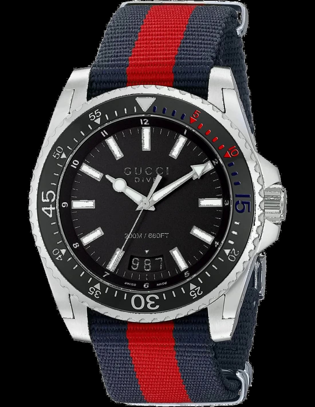 Gucci YA136210 vue de côté, bracelet nylon