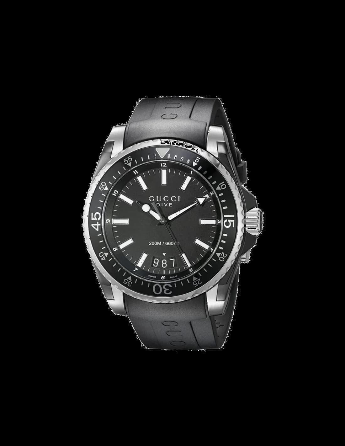 Gucci YA136204 vue de côté, bracelet silicone