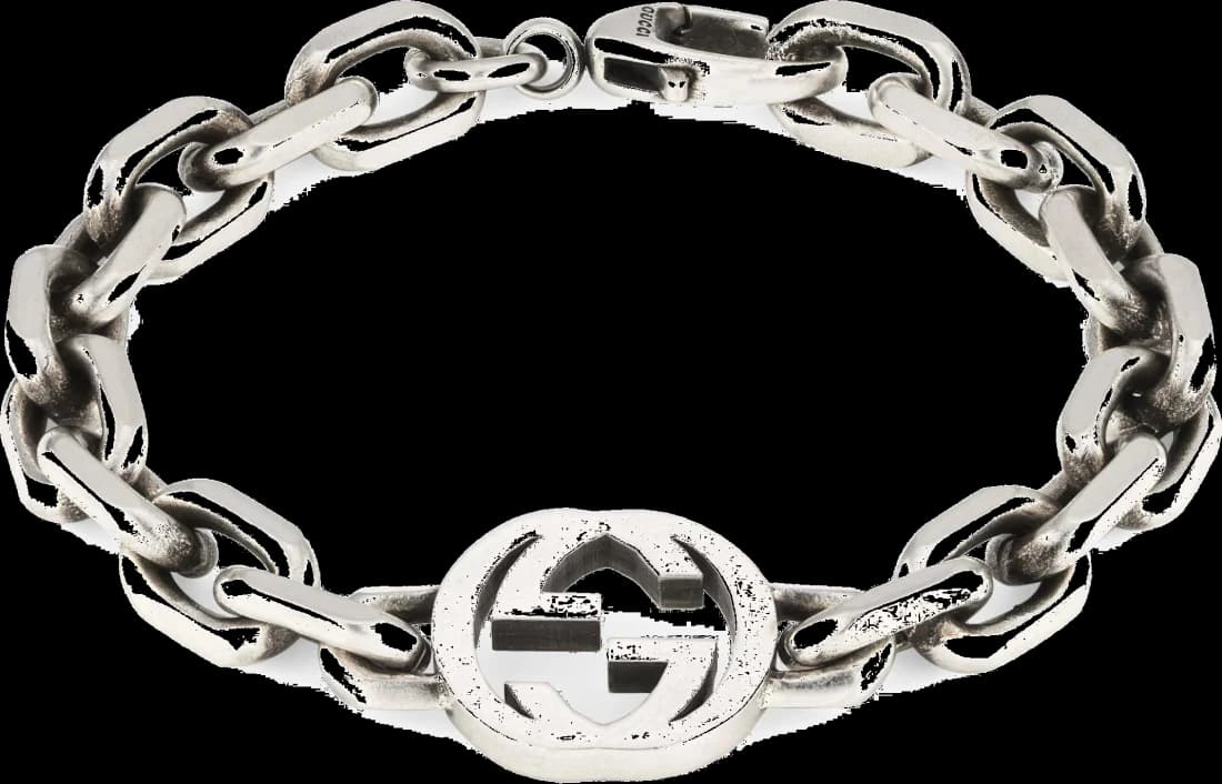 Bracelet Gucci en argent à logo GG entrelacé vue 3