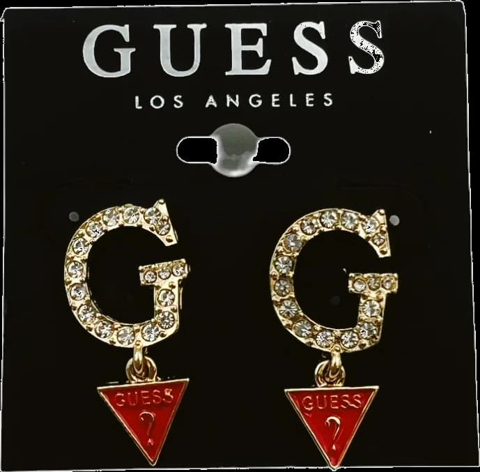 Guess letter G charm triangle crystal-studded earrings vue 2
