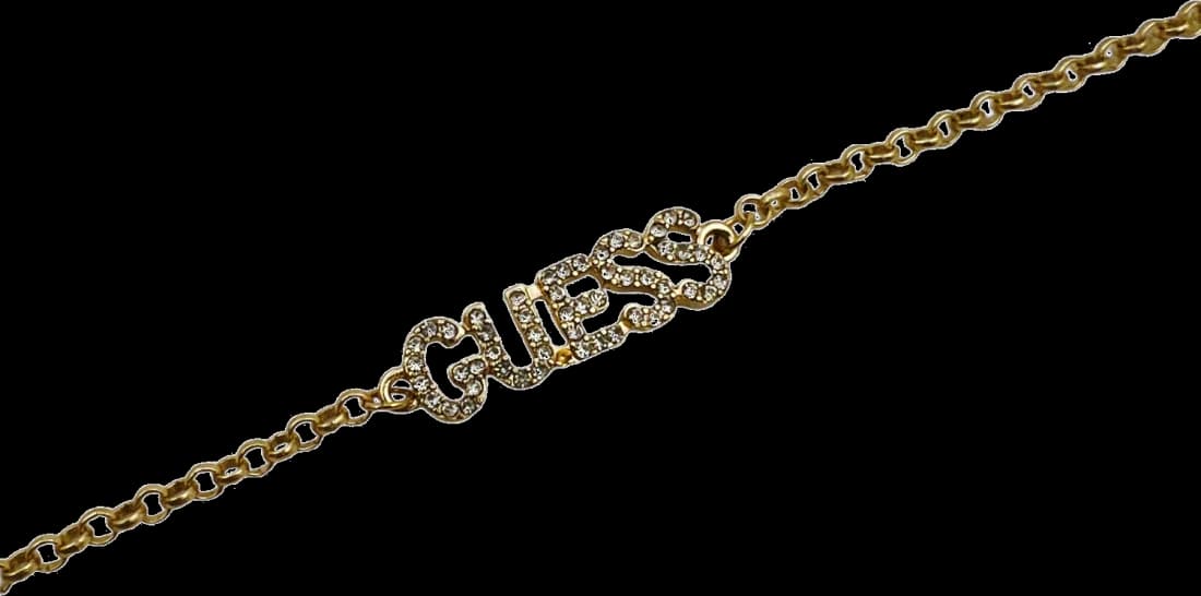 Bracelet Guess ajustable en métal doré jaune serti de cristaux vue 3