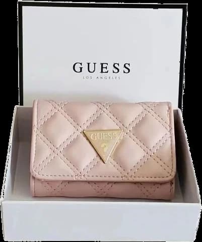 Guess Pink Faux Leather Wallet with Triangle Logo vue 4